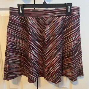 Joe B Burgundy and White Striped Skirt